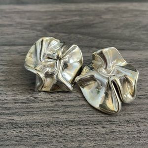 Vintage Silver Ruffle Earrings